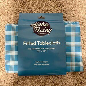 Foodland Hawaii ALOHA FRIDAY Palaka 72" x 30"  Fitted Tablecloth — OS